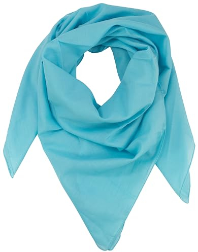 fashionchimp BASIC-Baumwolltuch in Uni-Farben, Unisex-Halstuch aus 100% Baumwolle, quadratisch, Damen und Herren (Softtürkis)