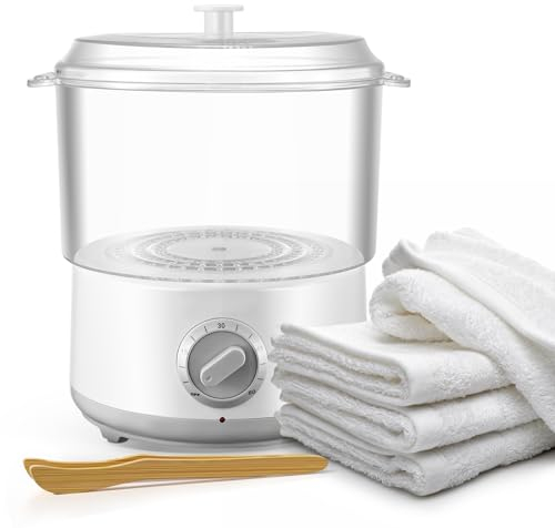 Kooeuru Towel Warmer, Heated Towel Steamer Quick Heating Towel Warmer with Towel Clip, Fast Heating to 202 F within 10 Minutes, Towel Warmer for Spa Facials Barber Salon Home Use, White