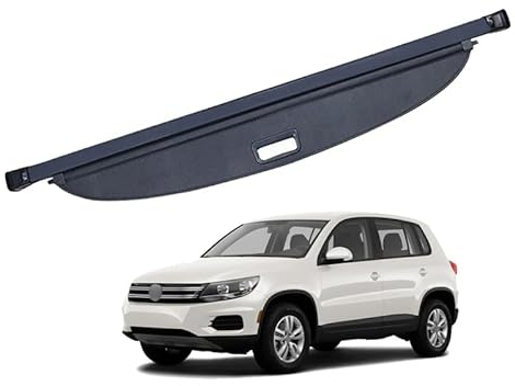 Auto Einziehbarer Laderaumabdeckung Kofferraum für V.W Tiguan 5N 2009-2016, Schwarz Schutz Der Privatsphäre Abdeckung Hutablage Cargo Cover, Ausziehbar Kofferraumabdeckung Rollo