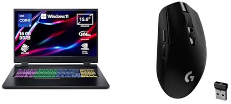 Acer Nitro 5 AN515-58-94DQ Notebook Gaming, Processore Intel Core i9-12900H, Ram 16 GB DDR5, 1024GB & Logitech G G305 LIGHTSPEED Mouse Gaming Wireless, Sensore 12K HERO, 12.000 DPI, Design Leggero