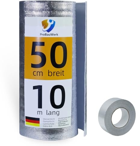 CCLIFE Isolierfolie Thermofolie Alu Dämmfolie 3-4mm Heizkörper Reflexionsfolie für Dächer Fenster Rohre Böden,0.5x10m-5㎡