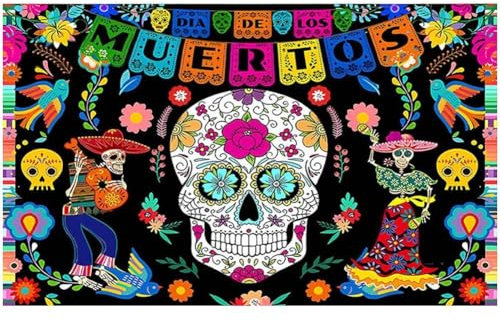 Tag Der Banner Dia De Los Muertos Hintergrund Banner Happy Halloween Banner Zuckerschädel Outdoor Flagge Hof Schild Hintergrund Für Halloween Dekoration Mexikanische Fiesta Party