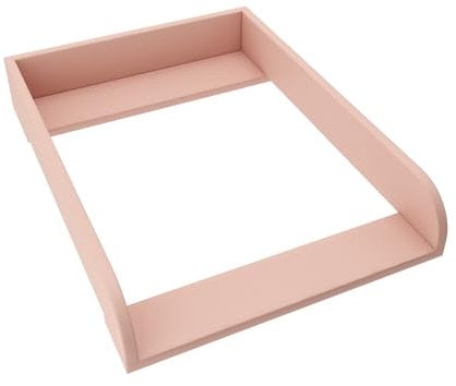 regalik Wickelaufsatz für Hemnes von IKEA, Wickeltischaufsatz für 50 cm Kommoden, Abnehmbar Wickelkommode aufsatz, Abgerundeten Frontplatten, Rose, 72cm x 54cm