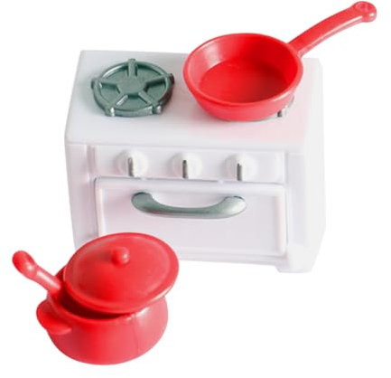JOINPAYA 1ensemble Mini Cuisine Cuisine avec Réchaud à Et Marmite Décoration Maison Miniature pour Jeux Imitation