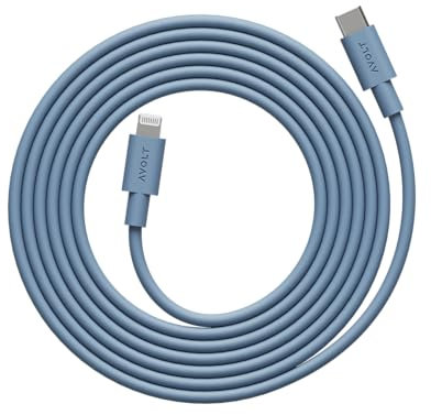 Avolt Câble de charge USB C vers Lightning - 2 m - Pour iPhone - Bleu