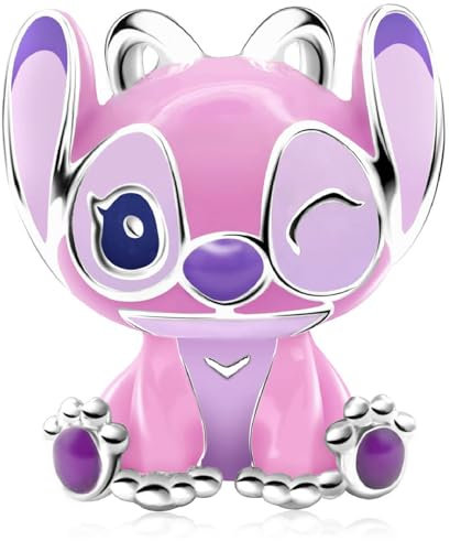 MSPOVOF Rosa Außerirdischer Dog Charm S925 Sterling Silber Bead für Armbänder und Halsketten für Frauen Schmuck Geschenk