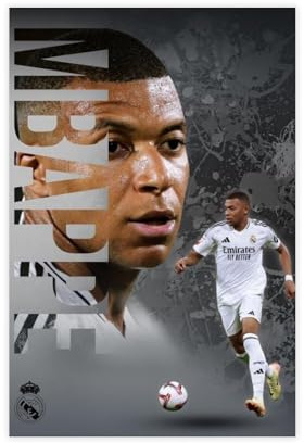 bacrhjlb Kylian Mbappe Poster auf Leinwand, Schlafzimmer, Dekoration, Landschaft, Büro, Raumdekoration, Geschenk, 30 x 45 cm