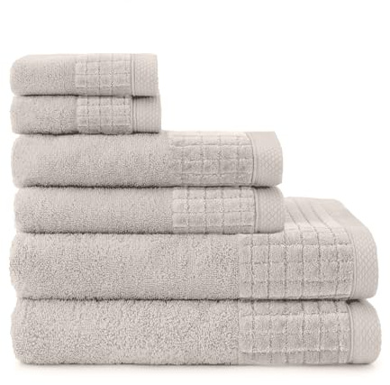 ZWOLTEX - Handtuch und Badetuch Paulo Satz, 6 Stück Satz: 2X 30x50, 2X 50x100, 2X 70x140 cm, Duschtuch Handtuch 100% Baumwolle, Sauna Badetuch Groß, Strandhandtuch, Bath Towel - Hellbeige