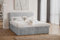 Kaiser Möbel - Boxspringbett 200x200 cm - Bett mit Bettkasten, Matratze H2 Mittelweich und Topper - Hohe Kopfstütze, 2 Matratzen und 2 Bettkästen - Polsterbett Trento, Plüsch Cord Velo Grau