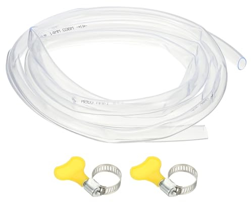 PATIKIL Plastic Tubing 25mm x 30mm x 3 m Clear Tube with Hose Clamps | Vinyl Tubing,Soft Hose Line Pipe for Multipurpose Industrial Vinyl Aquarium