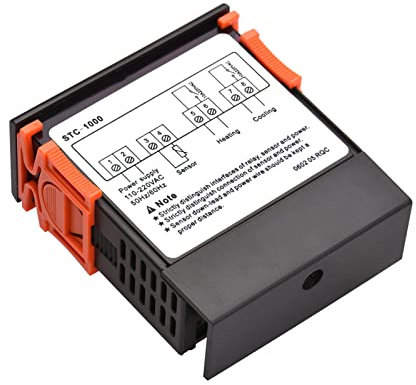 Regulador de Temperatura Inteligente de Temperatura Digital STC-1000, Termostato de Alta Precisión para el Cultivo de Refrigerador y Invernadero, Tamaño Compacto y Pantalla LCD