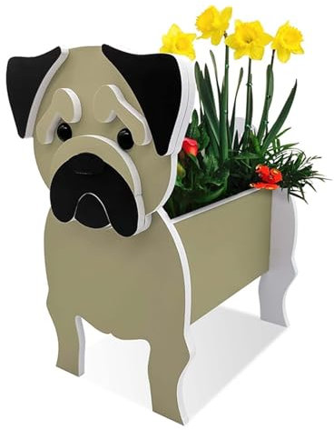 Basset Hound Dog Planter - Cute Garden Flower Pot for Pet Lovers - Animal Flowerpot for Herb Garden - Perfect for Indoor and Outdoor Use