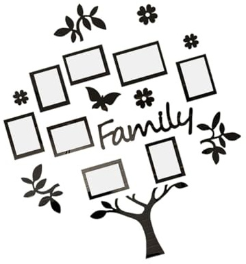 Holibanna Wandaufkleber Baum Mit Bilderrahmen Originelles Wandtattoo Für Stilvolle Wohnräume Dekoratives Sticker Wohnzimmer Und Schlafzimmer Hochwertiges Design Für Positive Atmosphäre Klein