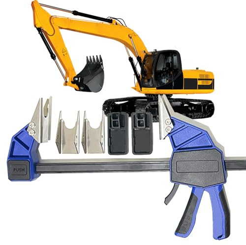 JIANXIAOGUO 18” Quick Coupler Mate Pipe Clamps Includes 4 Duo-Jaw Sets(2 * 1/2 + 3/4 and 2 * 7/8 + 3/8 Jaw) for Hydraulic Pipe Clamps Quick Coupler Tool Suitable Excavators, Tractors etc.