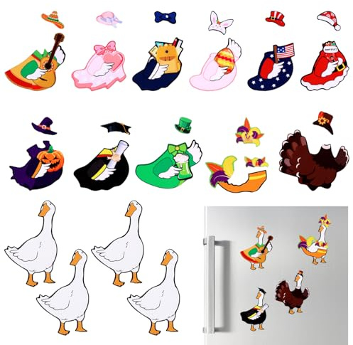 15stk Magnetische Gans Set, Lustig Kühlschrankmagnete für Lustige Urlaubsdekoration Kreuzfahrttür Kühlschranktür Schließfach Garagendekorationen
