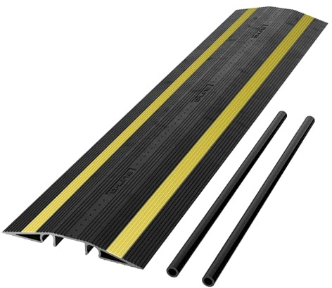 D-Line Ultra Drop Over Cable Protector – Lightweight, Durable, and High-Visibility Cable Cover - 1x 1m Length c/w connecting rods - 46mm (W) x 20mm (H) Cable Cavity