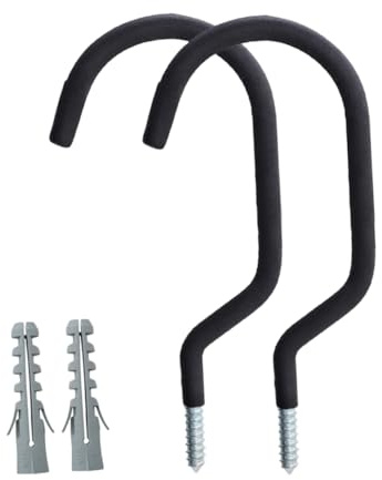 FIXOSHEE 2 Sets Heavy Duty Bike Storage Hooks with Bolts Vertical Wall Mount Bike Hangers for Garage Wood Wall Space Saving Durable Steel for Secure Bicycle Storage