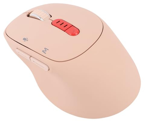 VBESTLIFE AI Wireless Maus, 6 in 1 Sprach -Typing -Übersetzung, Bluetooth -Konnektivität von Multi -Modus, Wiederaufladbares Ergonomisches Design für PC -Laptop (Hell-Pink)