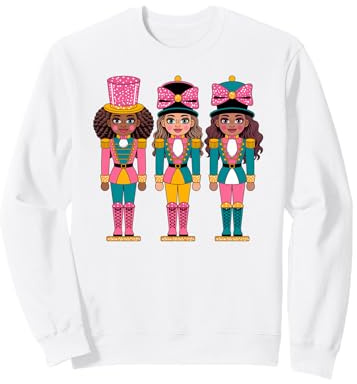 Coquette Christmas Pink Nutcrackers Women Kids Girls Sweatshirt