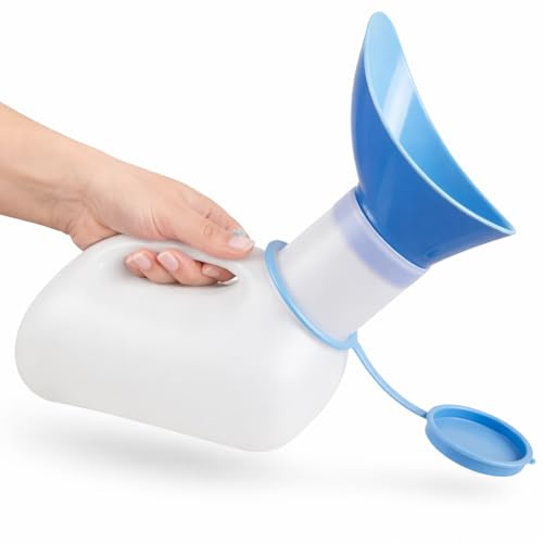 Unisex Urinal Bottle 1000ml with Snap Lid – Portable Travel Pee Bottle for Men & Women, Leak-Proof Outdoor Urine Container for Camping, Car & Bedside Use (1000 ml)