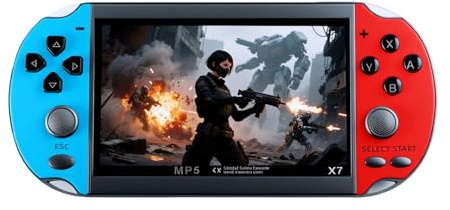 Console per videogiochi portatile YHFITN con schermo IPS da 4,3 - Giochi integrati, supporto uscita TV, con batteria ricaricabile, divertimento classico per tutte le età