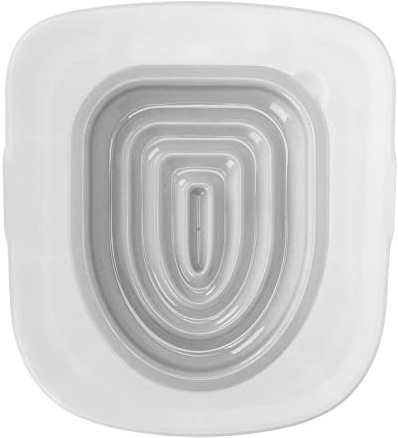 BOROCO Kit de Entrenamiento de Inodoro para Gatos, Entrenador de Inodoro Universal Reutilizable para Limpieza de Mascotas (Bandeja Blanca, 1 Soporte Interior Gris)