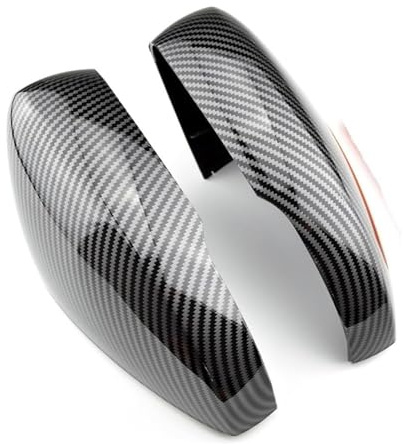 Außenspiegelkappe Seitentür-Auto-Flügelspiegel-Abdeckkappen Für VW Für Polo 6R 6C 2010 2011 2012 2013 2014 2016 2017(Carbon black)