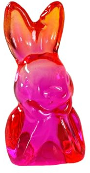Kristall-Hase, Hasenbüste, pink, Gr. 12x5x6 cm Dekoration, D-338