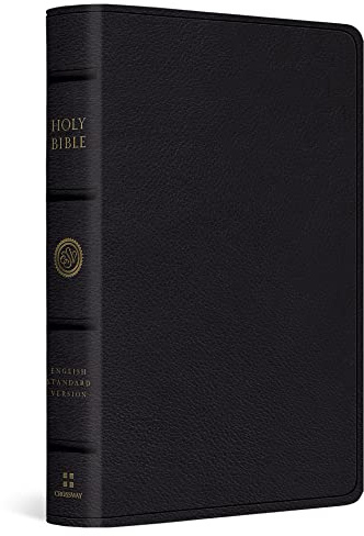 ESV Large Print Bible (Top Grain Leather, Black)