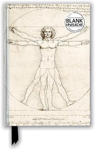 Leonardo Da Vinci - Vitruvian Man Foiled Journal (Flame Tree Blank Notebooks): Unser hochwertiges Blankbook mit festem, künstlerisch geprägtem Einband (Premium Notizbuch DIN A 5 mit Magnetverschluss)