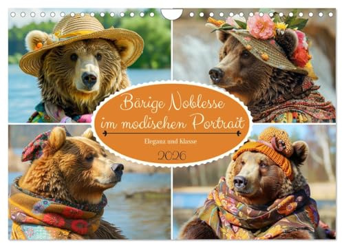 Bärige Noblesse im modischen Portrait. Eleganz und Klasse (Wandkalender 2026 DIN A4 quer), CALVENDO Monatskalender: Pelzige Models zeigen den Trend in der Wald- und Bergwelt (CALVENDO Tiere)