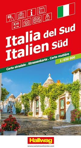Hallwag Strassenkarte Italien Süd 1:650.000: Inkl. Transitpläne, Ortsverzeichnis und Reiseinformationen
