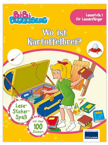 Bibi Blocksberg - Wo ist Kartoffelbrei?: Lese- und Stickerbuch für Kinder, perfekt für Leseanfänger, mit über 100 Stickern - Geschenkidee für Bibi-Fans