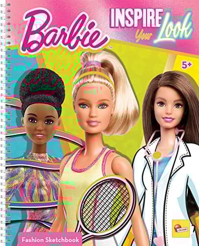 Lisciani - BARBIE - Skizzenbuch Inspiriert Deinen Look - BARBIE Modelle zum Anziehen - Kreatives Spiel - Supermodische Kleidung - Farbe Marker - Für Mädchen ab 5 Jahren