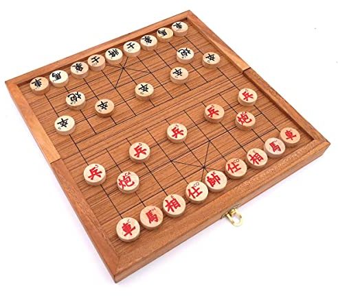 ROMBOL Xiangqi, das chinesische Schachspiel, Schachvariante, Set mit originalen Holzscheiben, Holz