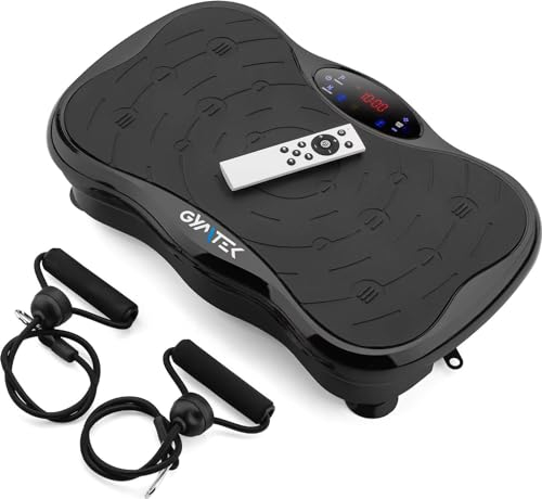 Gymtek Vibrationsplatte - Rüttelplatte Sport für Zuhause – Durchblutungs-Stimulator Beine - Vibrationsboard Ideal für Gewichtsabnahme, Fettverbrennung und Muskelaufbau - Fussmassagegerät
