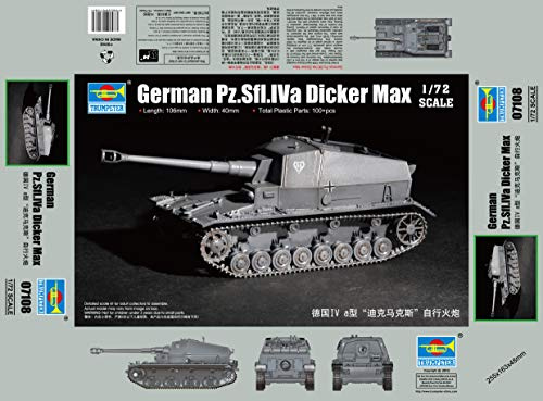 Trumpeter 07108 1/72 Deutscher Pz.SFL.Iva Dicker Max, Spiel, Verschieden