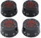 Musiclily 6mm Metrisch Gitarre Poti Knopf Speed Knob für Singlecut-Modelle,Schwarz mit Rot Skull(4 Stück)