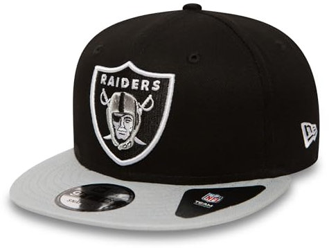 New Era Las Vegas Raiders NFL Cotton Block Schwarz Grau Verstellbare 9Fifty Snapback Cap - M - L