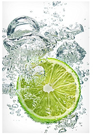 PPS. Imaging Magnettafel - Lime Bubbles - Memoboard Hoch Metall Magnet Pinnwand Motiv Wand Stahl Küche Büro Metall Magnet Pinnwand Motiv Wand Stahl Küche Büro, Größe HxB: 90x60cm