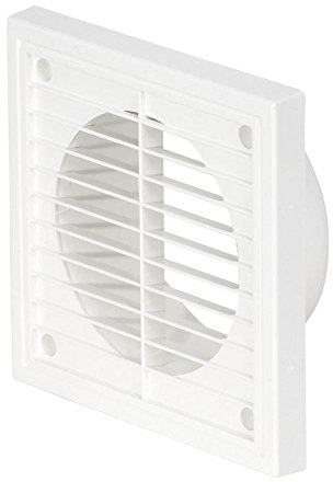 Airflow External Wall Vent Cover – White Plastic Grille for 150mm / 6 Ducting – Weatherproof Air Outlet – 187mm x 187mm