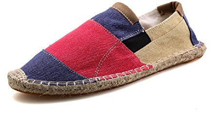 QMSKAY Espadrillas Basse Casuali Colpisci Comfort Moda Cinese Colore Scarpe Slip On Flats 43 EU Rosso