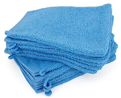Lot de 12 Gants de Toilette 16x21 cm Alpha Bleu Turquoise