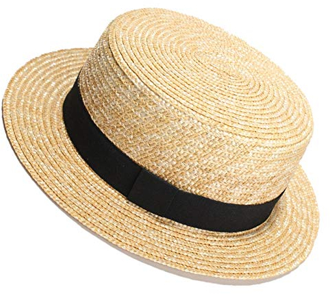 LTSWEET Strohhut Damen Outdoor Sommer Sonnenschutz Kreissäge Strohhut Beach Cap Soft Sonnenschut UV-Schutz Mikroperforiertes Atmungsaktiv Verstellbarer Kordelzug Erwachsene Klassische,D