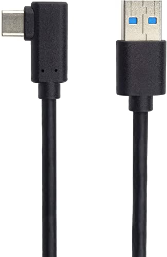 PremiumCord Câble de Connexion USB 3.2 Gen 1, Câble de Données Superspeed Jusqu'à 5 Gbit/s, Câble de Charge Jusqu'à 2A, Puissance 40 W, USB Type A Mâle vers USB Type C Mâle Coudé À 90°, Noir, 3 m