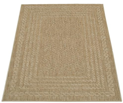 Paco Home In- & Outdoor-Teppich, Flachgewebe Mit Skandi-Muster Und Sisal-Look In Beige, Grösse:120x170 cm