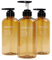 Yeeeco - Set di 3 bottiglie con pompa in plastica da 500 ml, vuote, ricaricabili, per lozione e sapone, shampoo e balsamo con pompa, colore: marrone