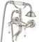 Airuida Robinet de baignoire en nickel brossé avec pulvérisateur de douche à main à fixation murale à double levier, robinet de baignoire d'eau chaude et froide Style vintage