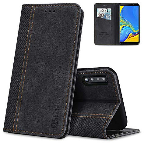 AKABEILA Hülle für Samsung Galaxy A7 2018 Handyhülle PU Leder Flip Case Ständer Klapphülle Schutzhülle Tasche Case mit Kartenfach Standfunktion Magnetisch 6.0