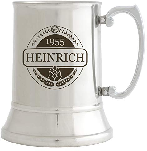 Bierkrug Bierbempel Bierseidel Edelstahl in Geschenkbox mit Gravur